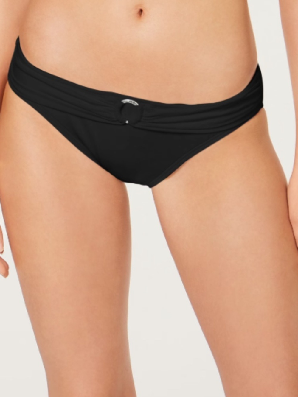 Michael Michael Kors Women’s Logo-Ring Bikini Bottoms Black Size L 12117